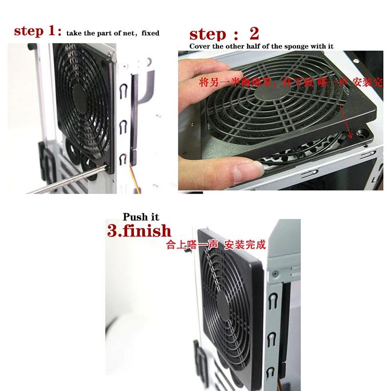 3v1 plastový prachotěsný kryt ventilátoru 12cm 120mm pouzdro ventilátoru prachový filtr ochranný mřížka pro PC čištění počítače chlazení