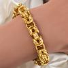 Vintage Stainless Steel Gold Plated Bracelet For Men Women Retro Bold Unisex Chain Bangle Edgy Rebellious Jewelry Gift