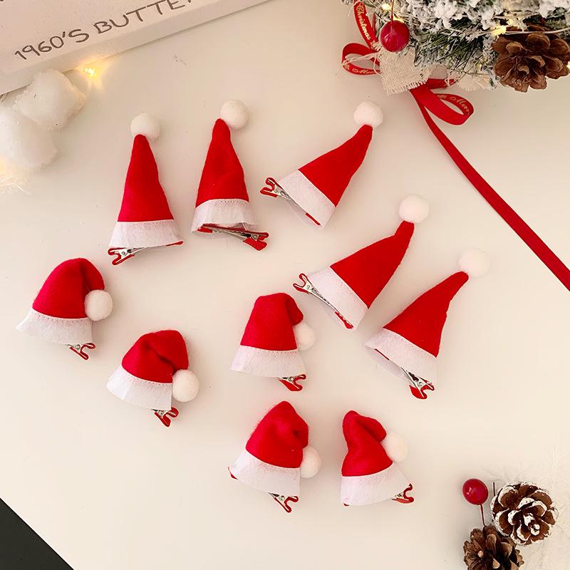 Red 3D Curved Christmas Hat Hair Clip – Cute Dress-Up Hair Accessory