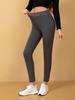 Plus Size Lamb Wool Pocket Leggings - Velvet Lined, Slim-Fit, Mid-Waist Warm Cuffed Pants