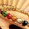 Lucky Beaded Bracelet Colorful Handmade Braided Rope Bracelets Natural Stone Bead Adjustable Bangle Unisex Jewelry