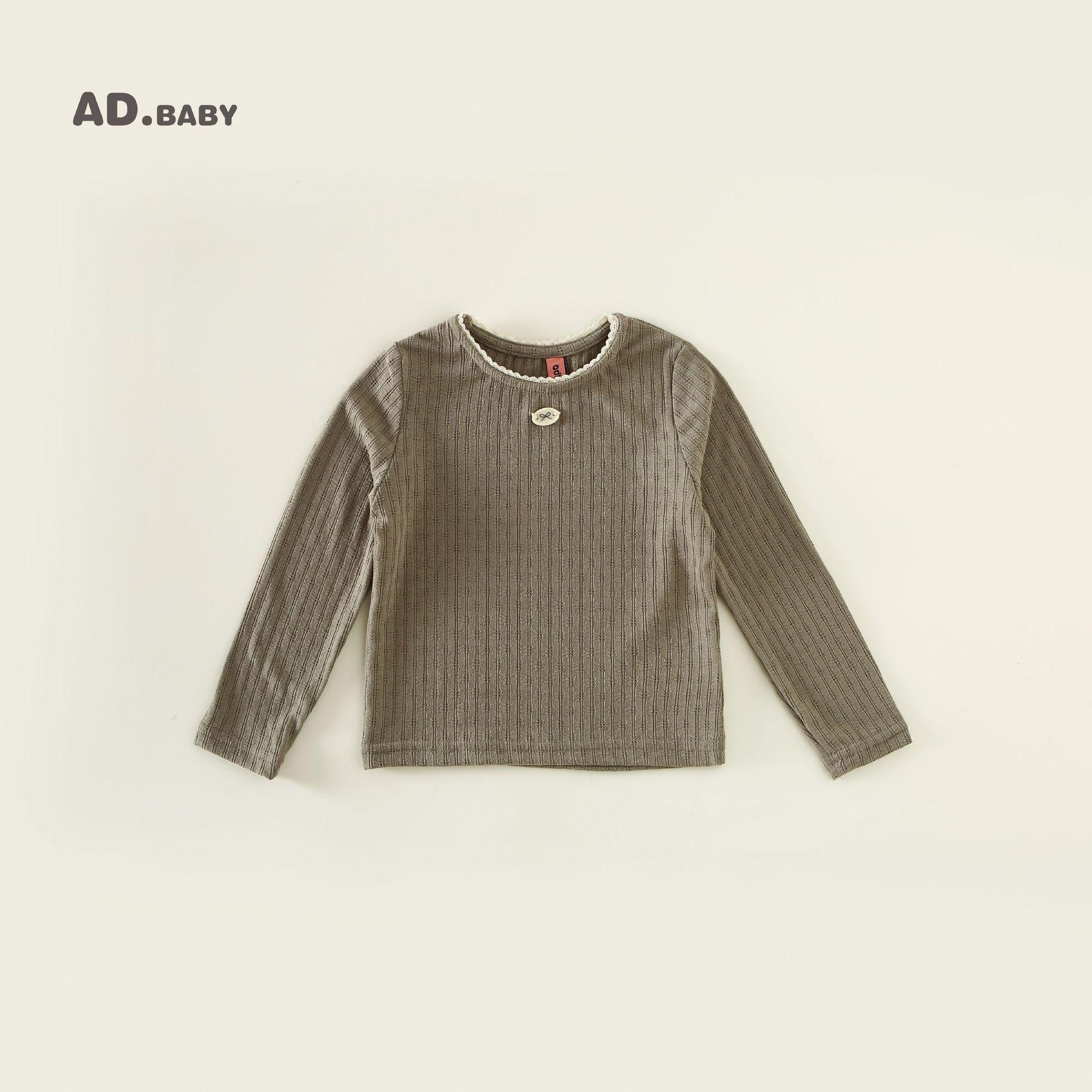 

Autumn Korean Style Lace Long Sleeve T-Shirt for Girls 80 cm колір світло кави