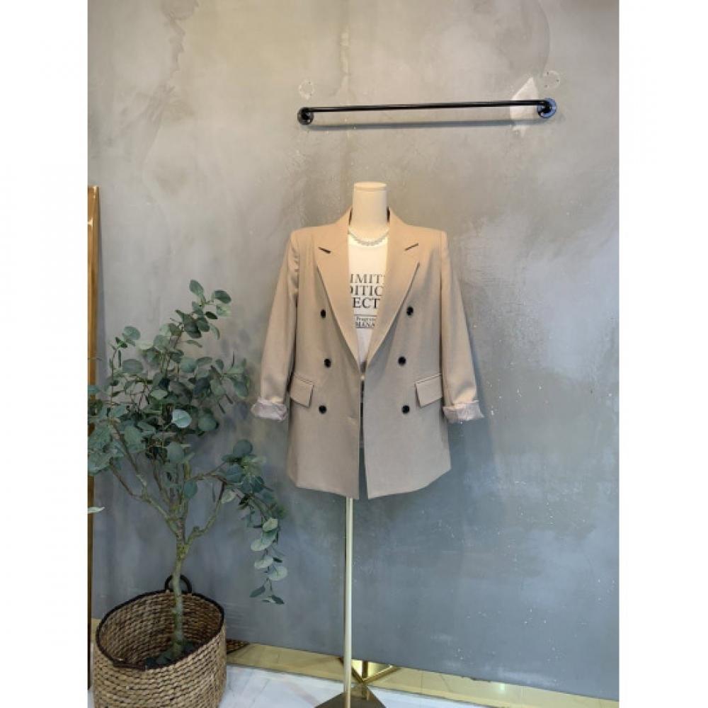 C S In The Room Double Button Shoulder Pad jaCket 2Color