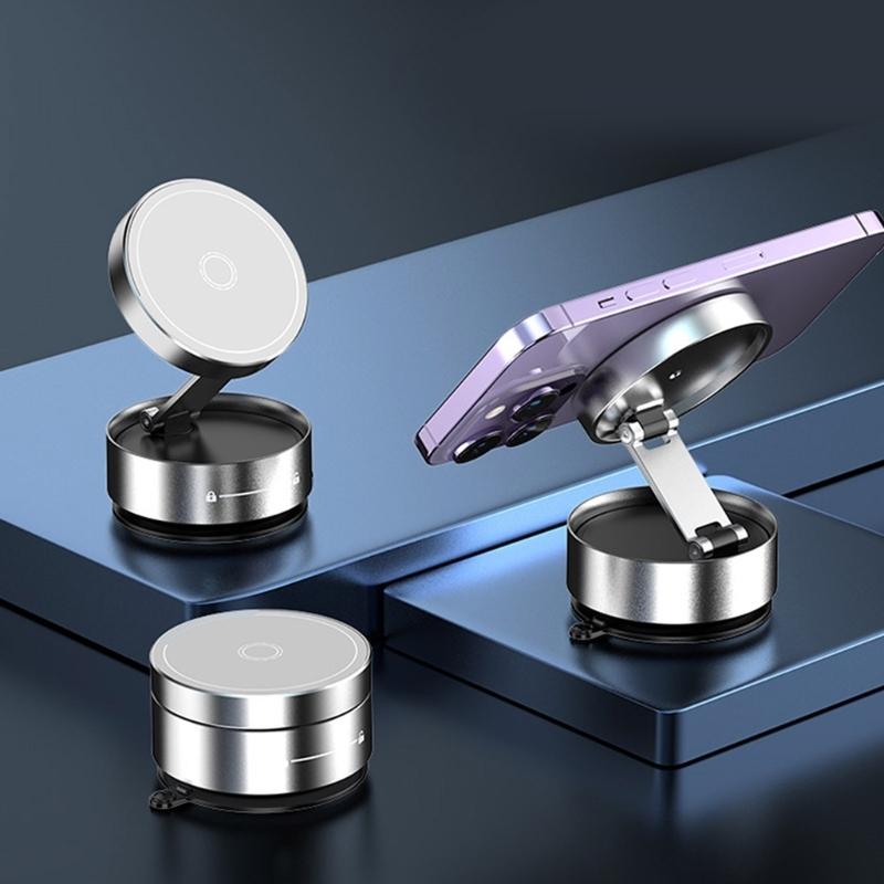 Portable Secure Magnetic Car Phone Bracket Holder with Vacuum Suction for Navigation Video Calls Safe Driving Experience