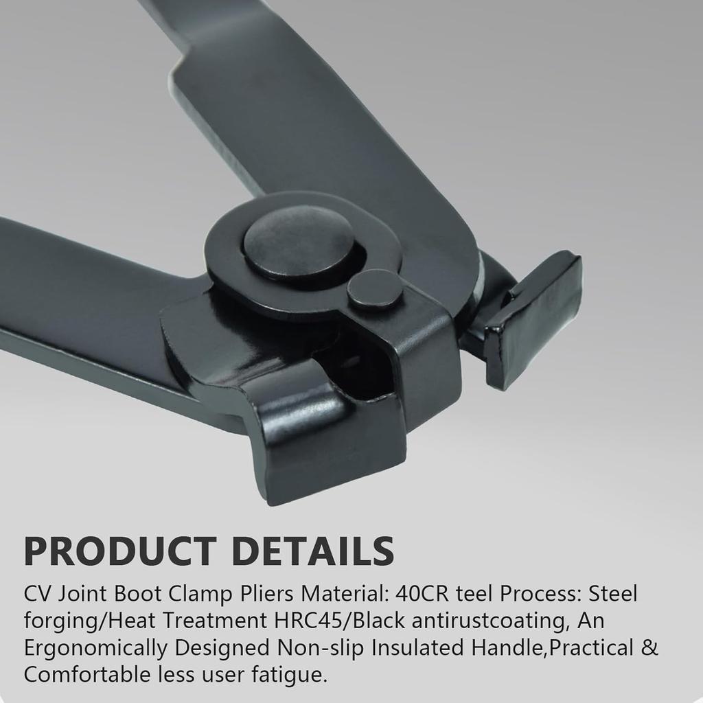 CV Joint Ear Clamp Banding Tool & Boot Crimp Pliers 2-Piece Kit 10mm Fuel, Cooling System, Vacuum Hose Clamping Set