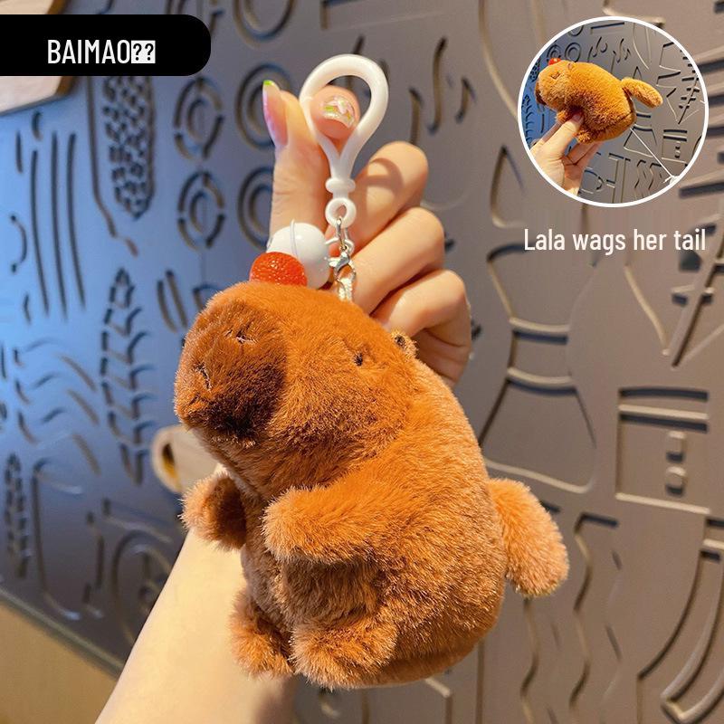 Capybara Cartoon Plush Keychain: Bubble Blowing Bag Charm OPP Bag Packaging