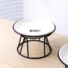 Creative Ceramic Pet Bowl with Stand - Cat Paw & Fish Bone Design for Cats and Dogs