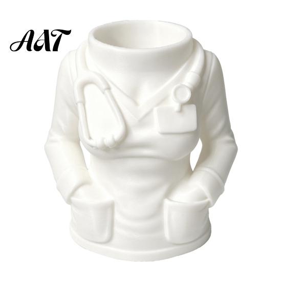 Large Capacity Pen Pot Doctor Nurse Shape Holder, 3D Print Resin Stationery Organizer, Office Supply Holder for Nurses with Weighted Base, Supplies