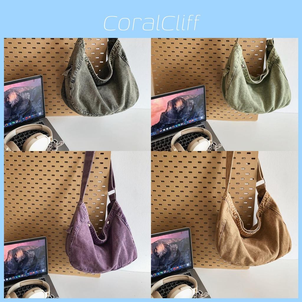 Retro Style Canvas Shoulder Bag For Women Soft Top Handle Daily Use