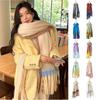 Thickened Neck Warmer Korean Style Tassel Shawl Soft Women Scarf Winter