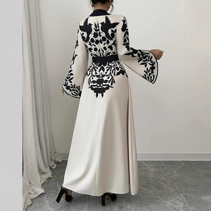 European and American Plus Size Elegant Sexy Long Sleeve Autumn/Winter Dress