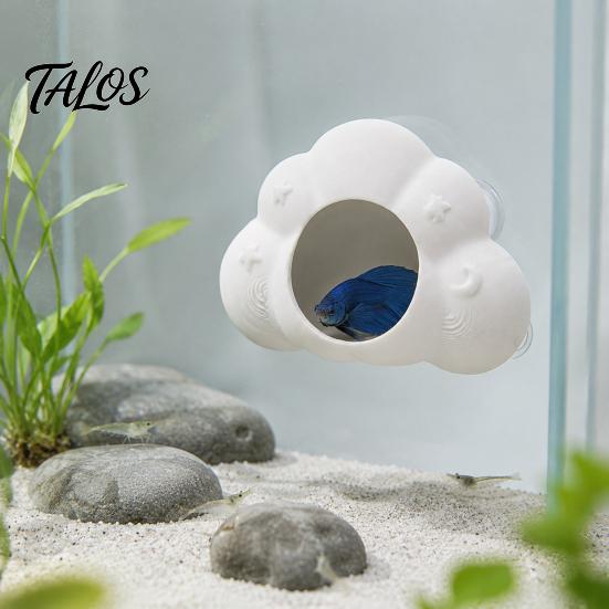Aquatic Pet Habitat Cloud Shape Aquarium Cave, Betta Fish Hideout with Suction Cups, Cave Decor Decorative Shrimp for Tanks Cup Tank Accessories