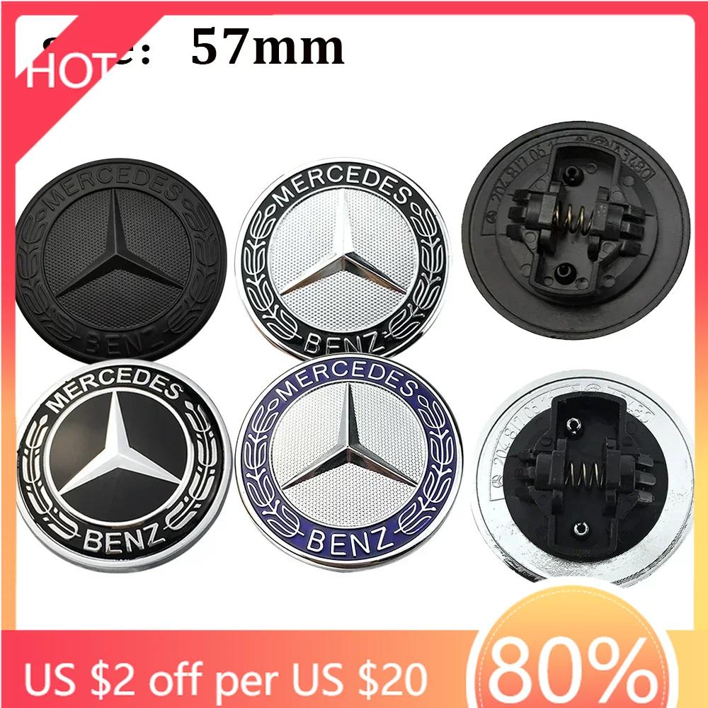 VWFIT1 Car Sticker 1pcs 57mm Car Front Hood Emblem Badge Bonnet Car Accessories For Mercedes Benz W204 W205 W212 W213 W221 W177 W246 GL