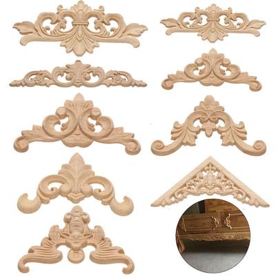 Furniture Parts Corner Appliques Frame Wooden Figurines Crafts Wood Carved Woodcarving Decorative
