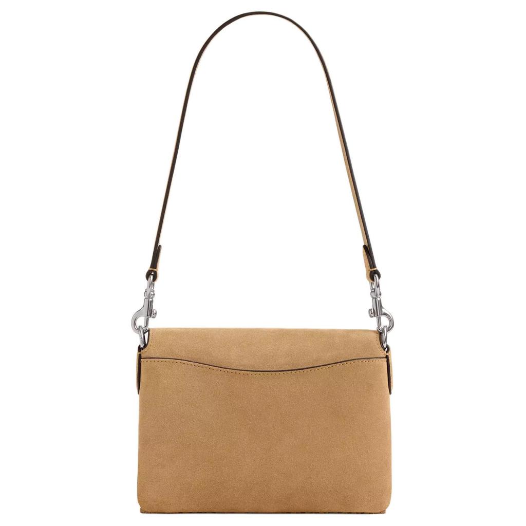 Coach 1964 Fransen 20 Verschluss Wildleder Leder Quaste Handtasche Damenhandtaschen Silber Beige CU034-LHNM5