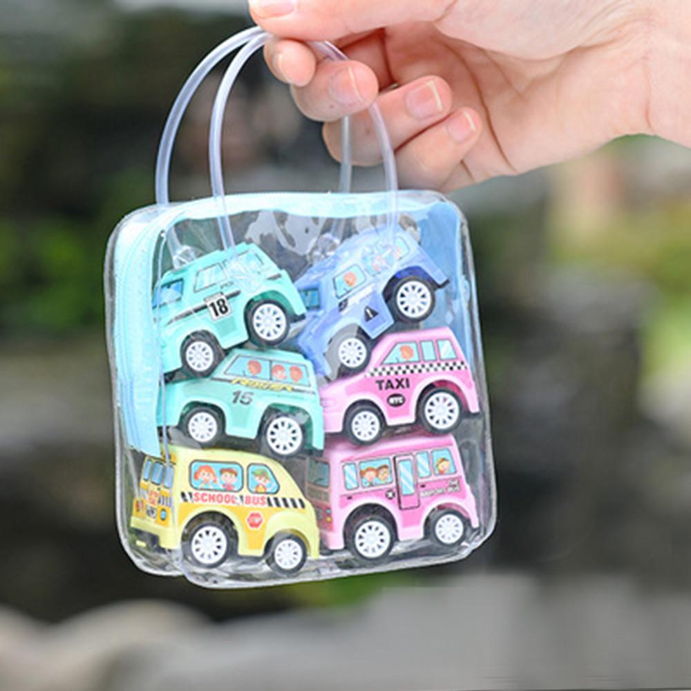 Children Simulate Educational Trailer Toy  Truck Kids Race Car Set 6PCS