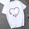 Love Heartbeat Women T-Shirts Ladies Harajuku Print Womens T-Shirt Graphic Tops Clothes Female Tumblr T Shirt Short Sleeve Tee
