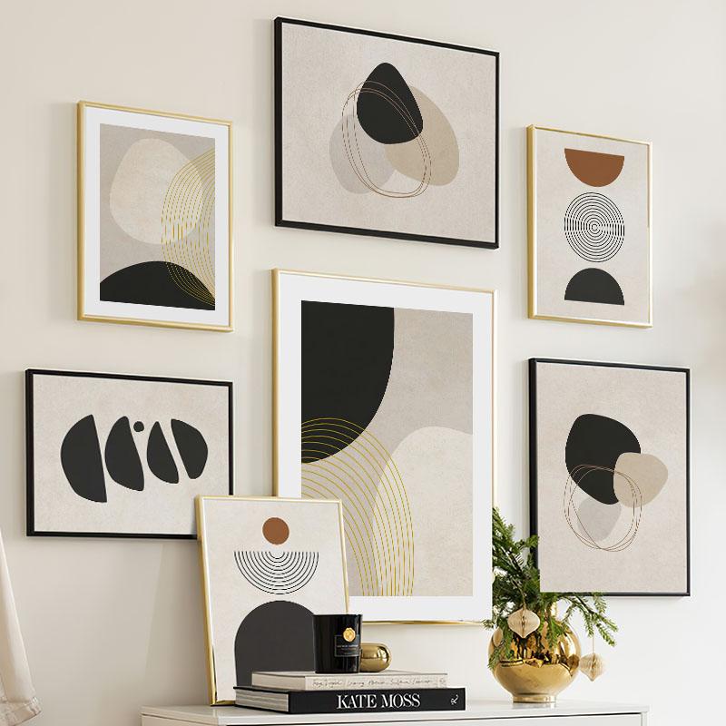 Sun Rainbow Geometry Minimalist Abstract Posters Prints Wall Art Canvas Painting Hotel Bar Wall Pictures For Living Room Decor