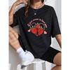 Cute Strawberry Print T Shirt White I Just Want To Love You Text Design For Casual Wear Summer Outfits Women Fashion Trendy Top