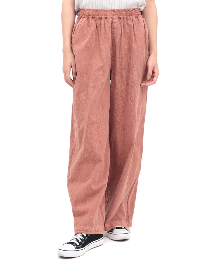 Titicaca Orale Seersucker Pigment Casual Wide Leg Pants with Elastic Free OWJBB915 Pants, Waist, Women s, Size, Brown,