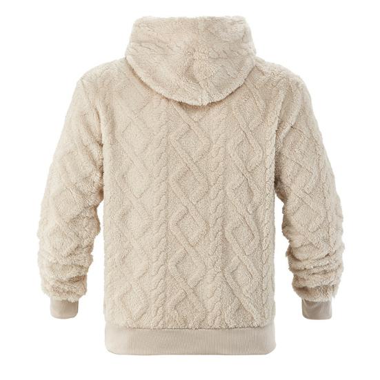 Felpa con cappuccio in pile da uomo, soffice, vestibilità ampia, spessa, pullover, calda, soffice, con cappuccio, casual, felpa per autunno inverno, street wear