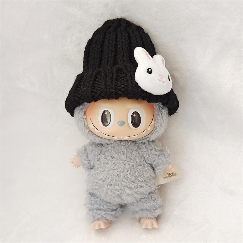 Doll Woolen Hat for Dollhouse Miniature for 15cm Labubu Color Match Hat Kawaii Cute Doll Accessories Kids Girls Toys
