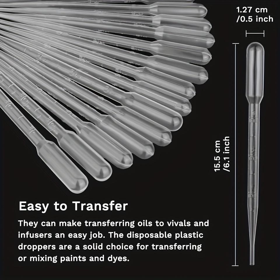 100Pcs/Lot Disposable 1-3ml Plastic Eye Dropper Transfer Graduated Pipettes for DIY Epoxy Resin Silicone Mold Jewelry Making Too Accessory