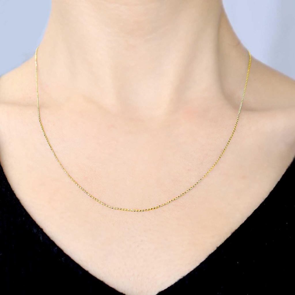 Zlatý řetízkový náhrdelník 18K K18 Šířka koule Maximální 45 cm Délka Nastavitelná [Lara Christie] Přibližně 0,7 mm. 1,2 g lc97-0011