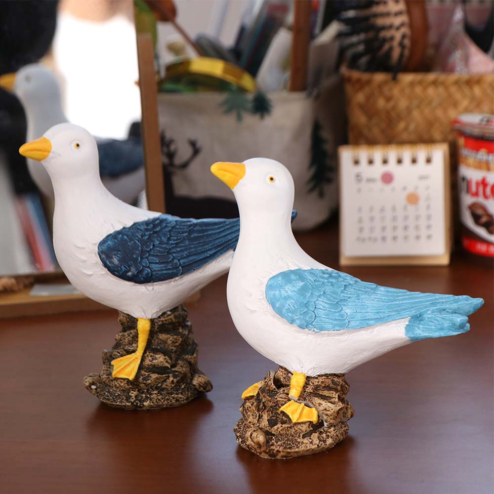 Handmade Resin Seagull Figurine Waterproof Seagull Model Ornament Seabird Ornament  Coastal Home