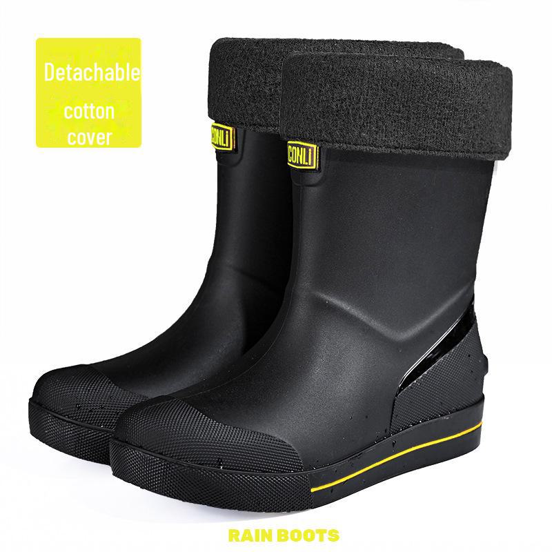 

2024 Мужские водонепроницаемые нескользящие дождевые кроссовки средней высоты в корейском стиле 42