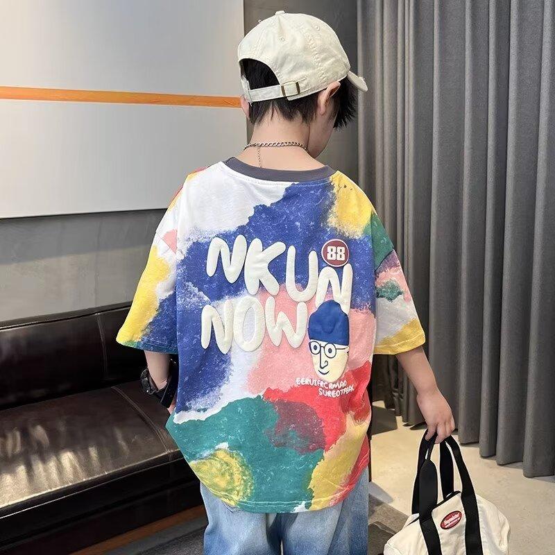 Tricou pentru băieți Haine pentru copii de înaltă calitate Tricouri imprimate cu graffiti din desene animate Tricouri cu mânecă scurtă Topuri pentru copii la modă