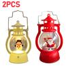 Christmas Portable Lantern Battery Operated Santa Claus Snowman Oil Lamp with Handle Xmas New Year Gifts for Table Decoration