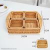 PP Rattan Style Divided Serving Basket with Handle
