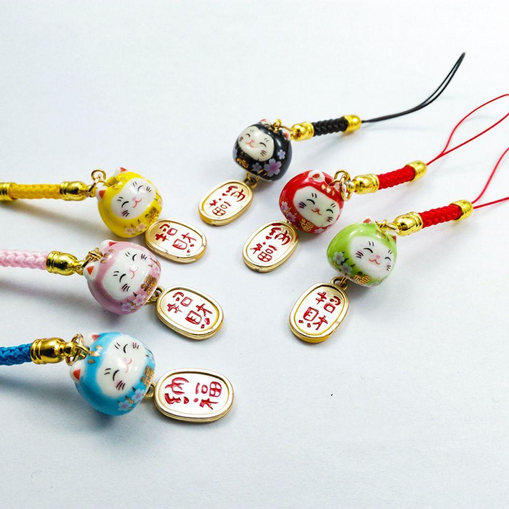 Pendant Good Luck Bag Decor Phone Hang Rope Lucky Cat Lanyard Phone Lanyards Mobile Phone Straps
