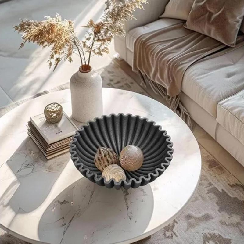 Lotus Leaf Resin Ruffle Bowl - Decorative Home Storage Box