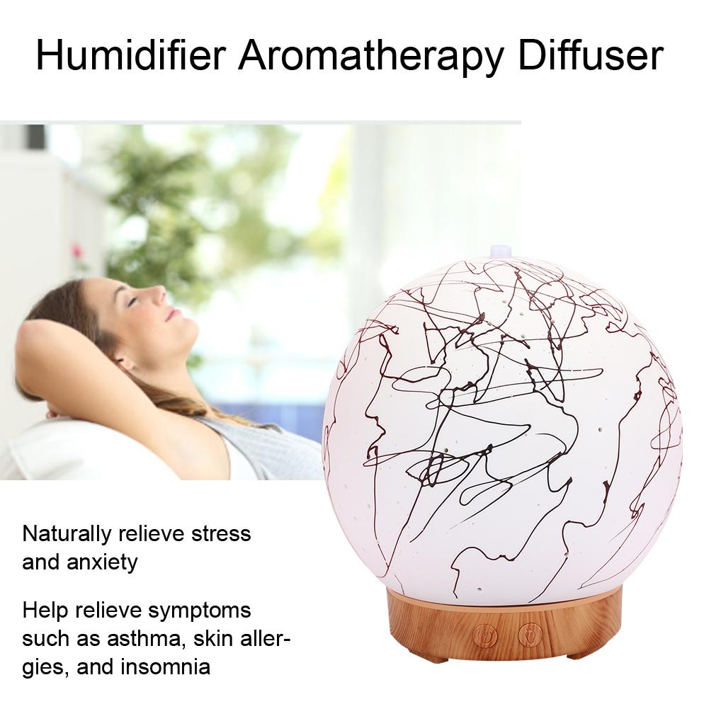 Round Ball Shape Humidifier Aromatherapy Diffuser 7 Colors LED Night Light Air Humidifier110-240V