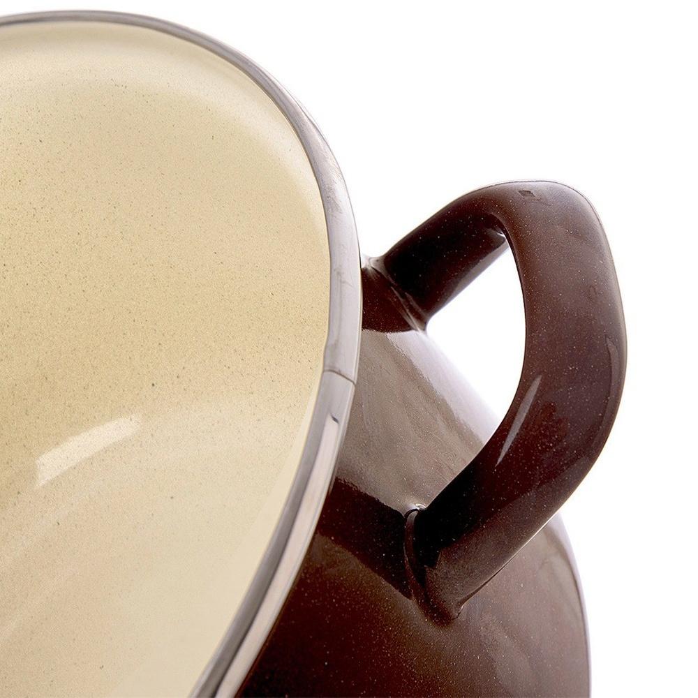 BROWN Enamel Pot 24 Cm, 4 L