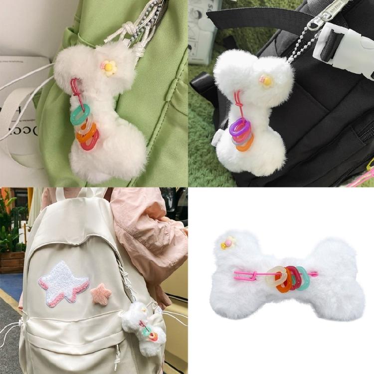 Plush Bone Keychain Pendant Cute Plush Hanging Decoration Pendant Bone Charm