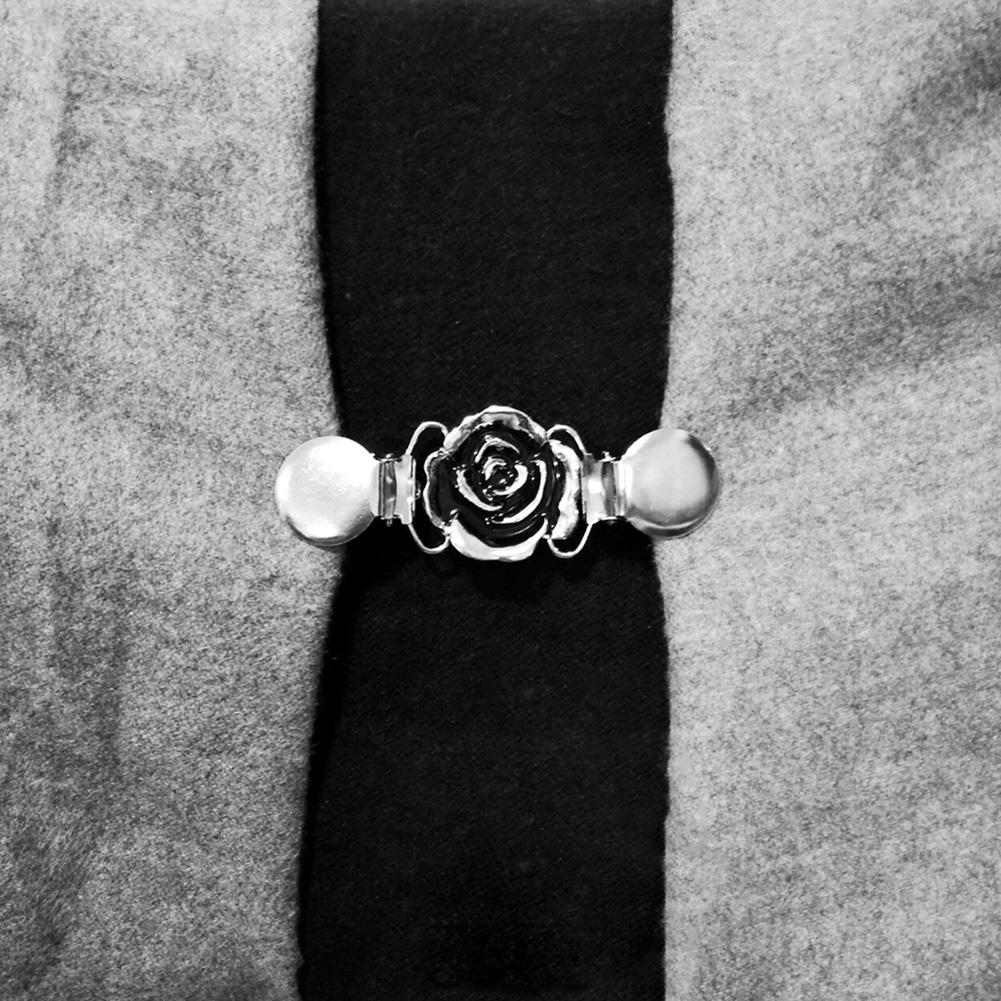 Elegant Alloy Plating Collar Clip Flower Pattern Brooch Jewelry Gift