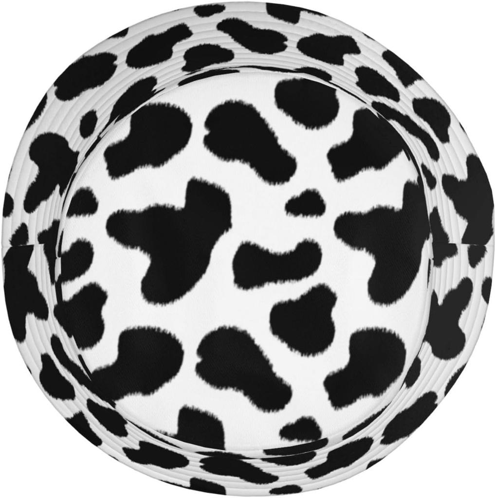 Chapeaux seau imprimé vache mignons pour femmes hommes été voyage chapeau de soleil pliable extérieur chapeau de pêcheur vache pour plage, golf 0008