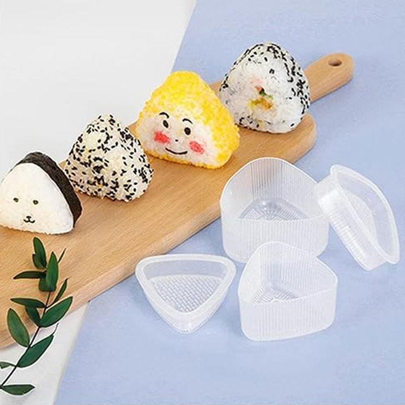 Triangular Onigiri Maker Non-stick Plastic Sushi Mold Box DIY Onigiri Press Kitchen Tool with Lid for Home Restaurant Hotel