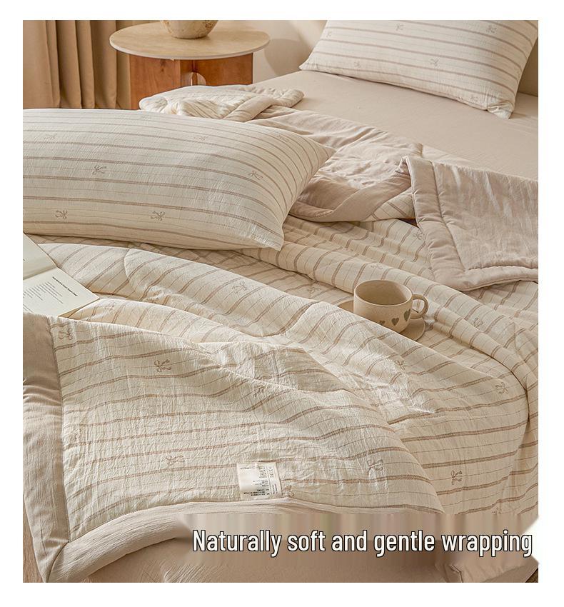 2026 Linen-Cotton Summer Quilt: Soft, Skin-Friendly, Machine Washable, Thin Air Conditioning Blanket