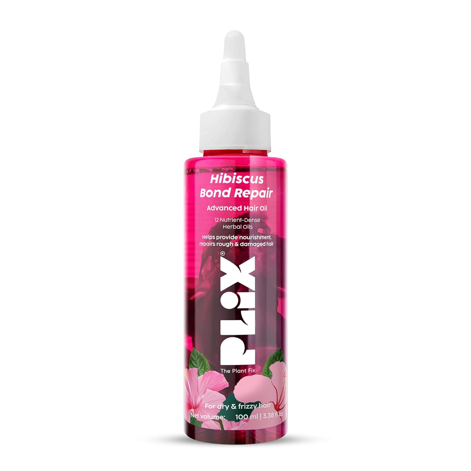PLIX - THE PLANT FIX Hibiscus Bond Repair Advanced Hair Oil 100ml Pack of 1 for Damaged Hair Strength & Shine