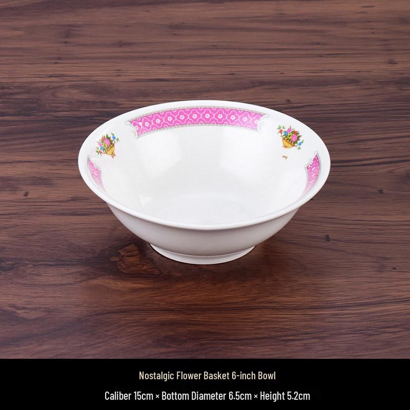 Hong Kong Style Vintage Ceramic Tableware: Fish Plate, Kway Teow Dish, Noodle Soup Bowl, Rice Bowl.