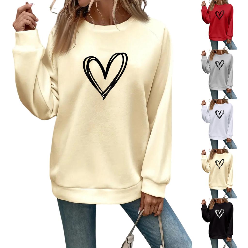 Women's Fashionable Casual Long Sleeve Printed Pullover Sweatshirt