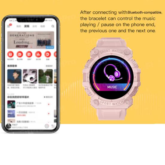 FD68S Smartwatch 1,44 inch Groot Scherm HD-compatibel Weerweergave Slimme Wekker Helderheidsaanpassing Gezondheidsmonitoring Hartslag