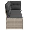 Vidaxl Sofa Ogrodowa Z Poduszkami, 4-Osobowa, Jasnoszara, Polirattan