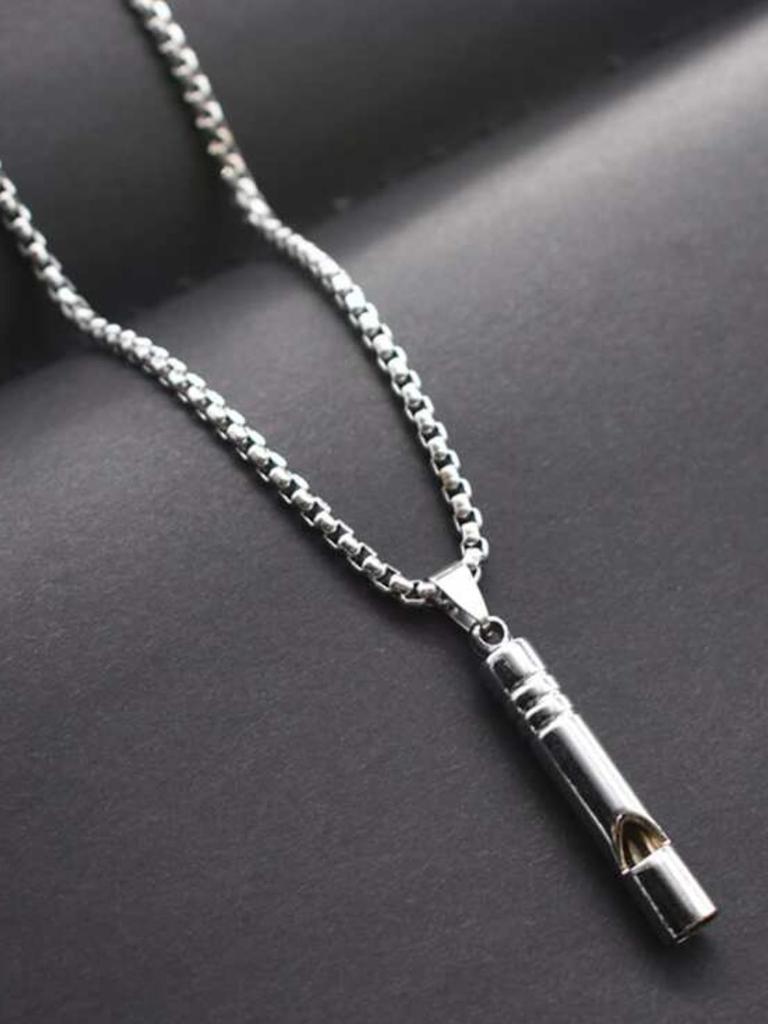 1pc Breathing Necklace Stainless Steel Necklace Increase Attention Whistle Necklace Anxiety Relief for Kids Adult