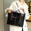 Leather Women's Bag Tote Bag Large Capacity Shoulder Messenger Bag Cowhide Women's Bag Commuter Simple Shopping Bag