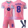 25-26 Barcelona UEFA Champions League Rosa Fußballtrikot für Kinder und Erwachsene PEDRI #8